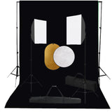 VidaXL Photo Studio Kit with Softbox Lights, Background and Reflector