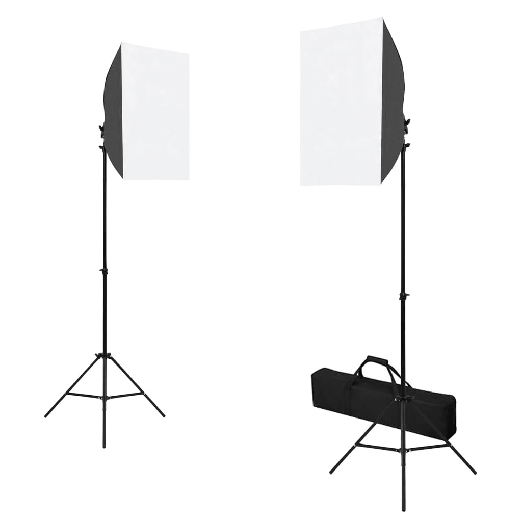 VidaXL Photo Studio Kit with Softbox Lights, Background and Reflector