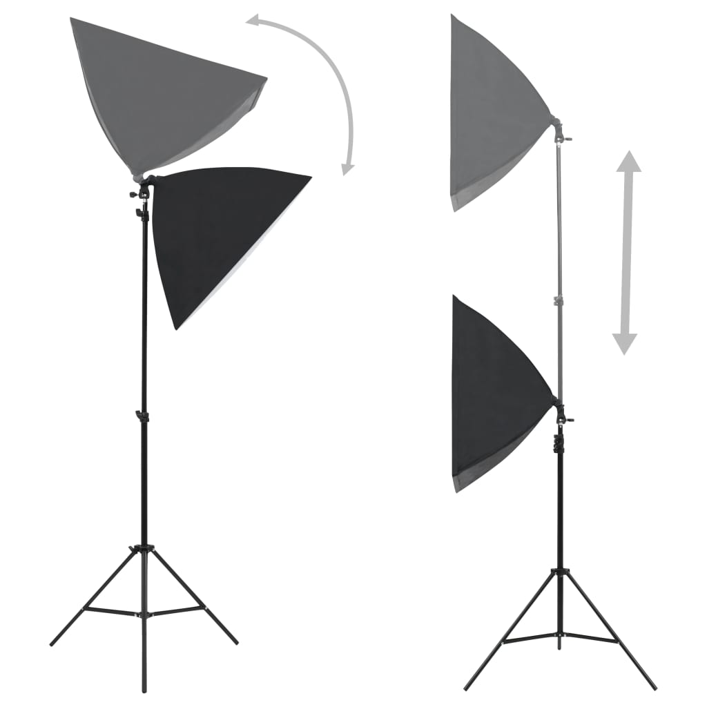 VidaXL Photo Studio Kit with Softbox Lights, Background and Reflector