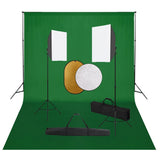 VidaXL Photo Studio Kit with Softbox Lights, Background and Reflector