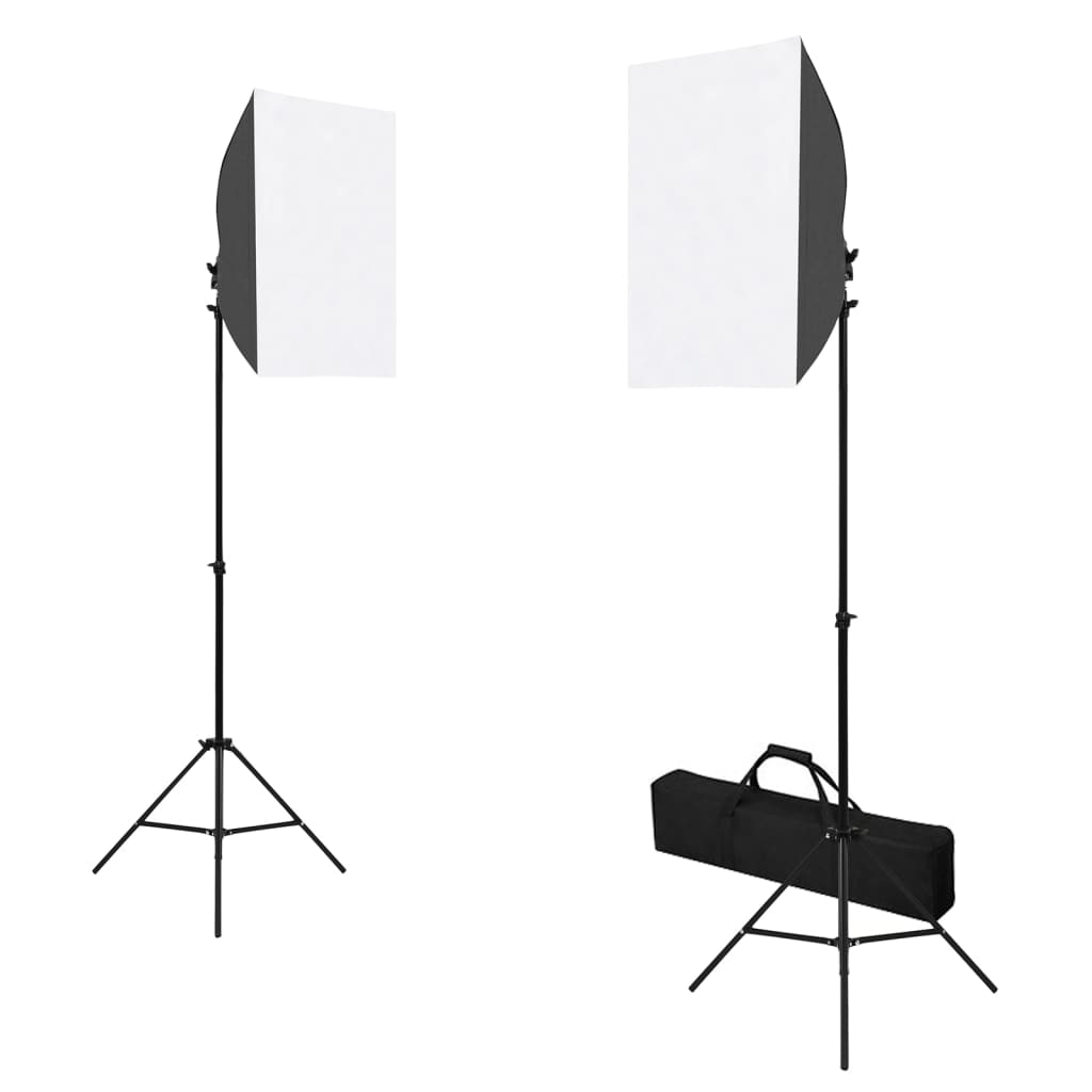 VidaXL Photo Studio Kit with Softbox Lights, Background and Reflector