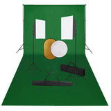 VidaXL Photo Studio Kit with Softbox Lights, Background and Reflector