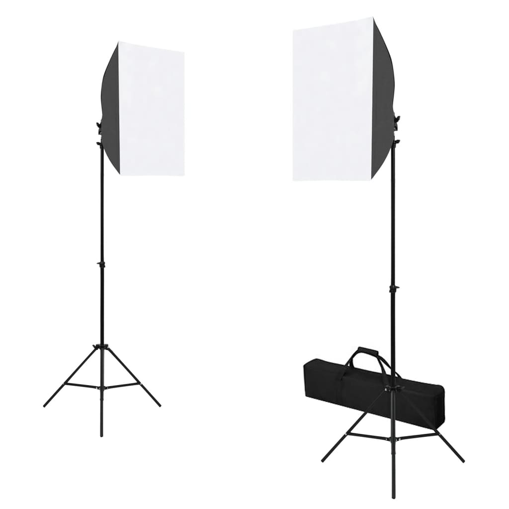 VidaXL Photo Studio Kit with Softbox Lights, Background and Reflector