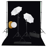 Vidaxl Photo Studio Set s lampami, deštníky, pozadím a reflektorem