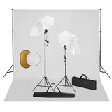 Vidaxl Photo Studio Set s lampami, deštníky, pozadím a reflektorem