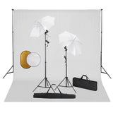 Vidaxl Photo Studio Set con lampade, ombrelli, sfondo e riflettore