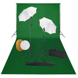 Vidaxl Photo Studio Set s lampami, deštníky, pozadím a reflektorem