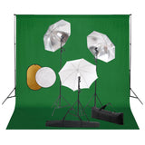 Vidaxl Photo Studio Set s lampami, deštníky, pozadím a reflektorem