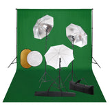 Vidaxl Photo Studio Set s lampami, deštníky, pozadím a reflektorem