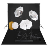 Vidaxl Photo Studio Set s lampami, deštníky, pozadím a reflektorem