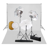 Vidaxl Photo Studio Set s lampami, deštníky, pozadím a reflektorem