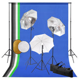 Vidaxl Photo Studio Set s lampami, deštníky, pozadím a reflektorem