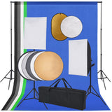 VidaXL Photo Studio Kit with Softbox Lights, Background and Reflector