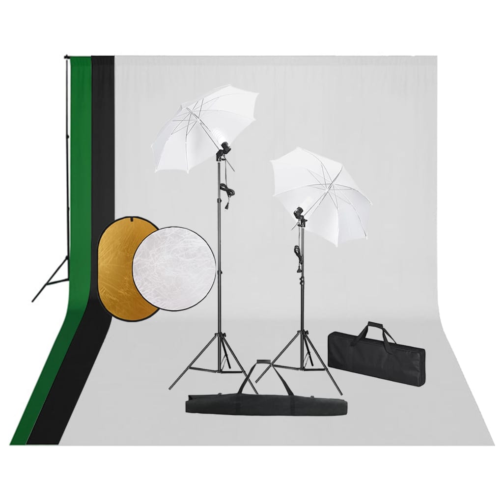 Vidaxl Photo Studio Set s lampami, pozadím a reflektorem