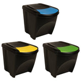 Vidaxl garbage cans 3 st stackable 75 l anthracite -colored