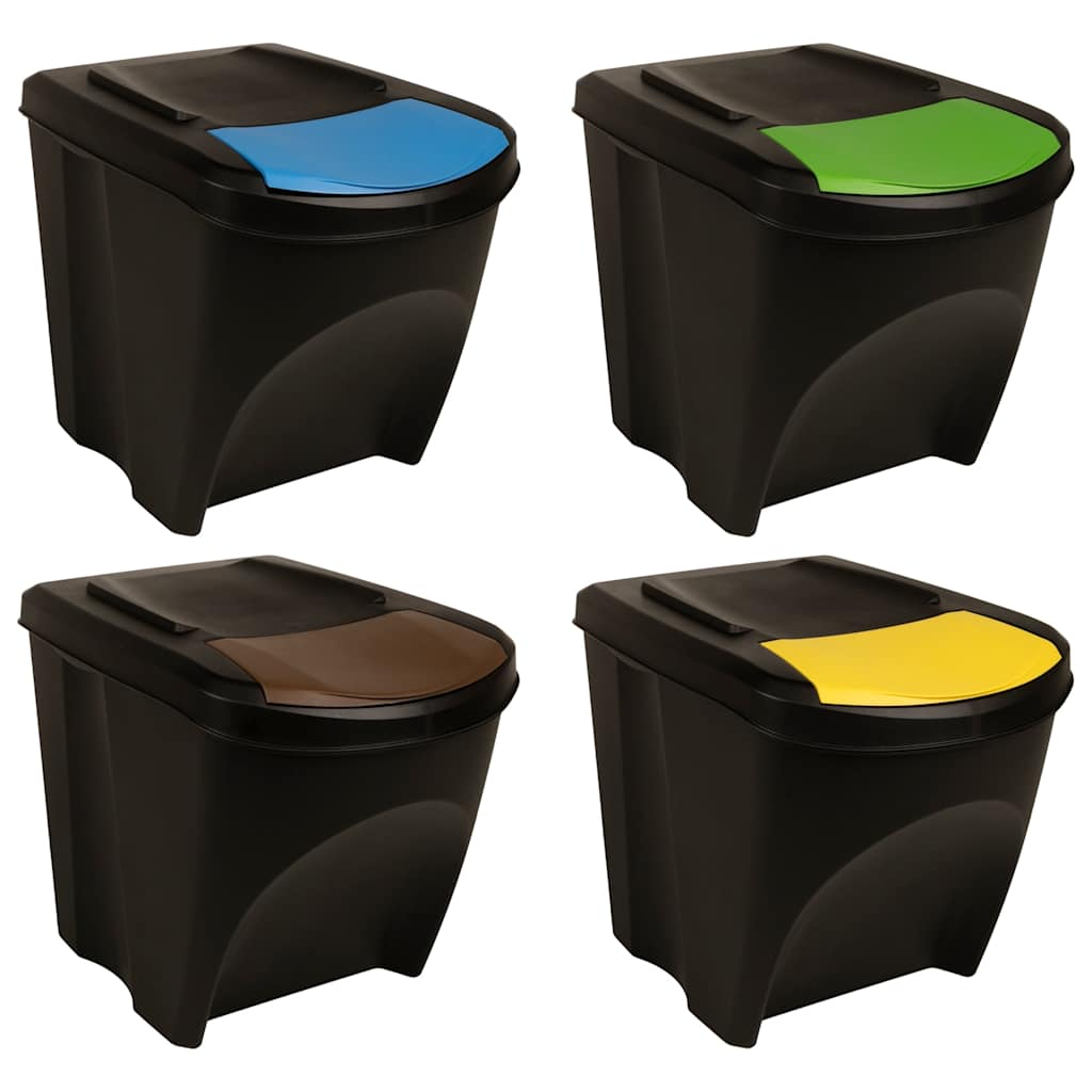 Vidaxl garbage cans 4 st stackable 100 l anthracite -colored