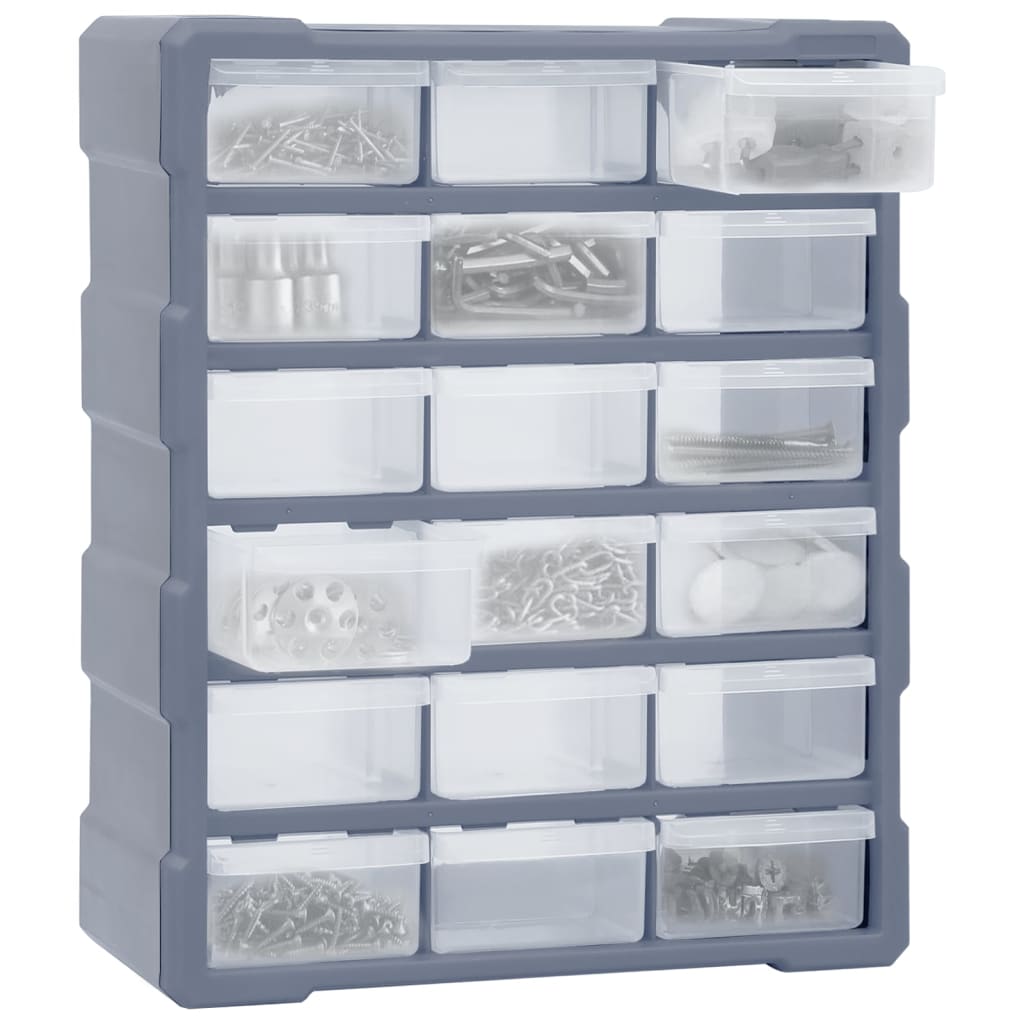 Vidaxl Organisator mat 18 mëtteldéngten 38x16x47 cm