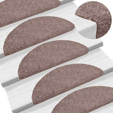 Vidaxl stair mats self -adhesive 5 st 56x17x3 cm needle felt brown