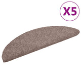 Vidaxl stair mats self -adhesive 5 st 56x17x3 cm needle felt brown