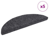 Vidaxl stair mats self -adhesive 5 st 56x17x3 cm needle felt dark gray