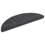 Vidaxl stair mats self -adhesive 5 st 56x17x3 cm needle felt dark gray