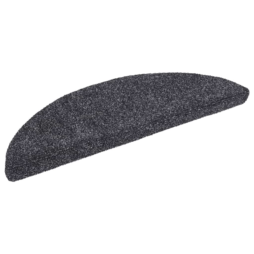 Vidaxl trappematter Selvbehandlingen 10 stykker 56x17x3 cm mørkegrå halvkule