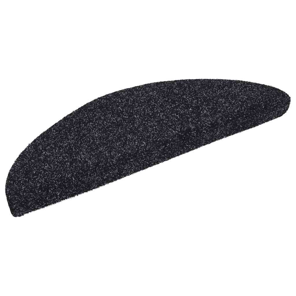 Vidaxl stair mats self -adhesive 10 pieces 56x17x3 cm black hemisphere