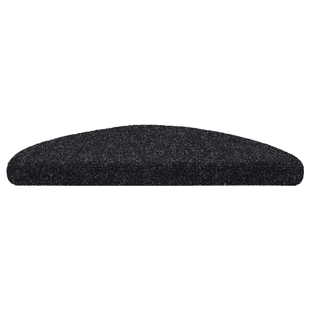 Vidaxl stair mats self -adhesive 10 pieces 56x17x3 cm black hemisphere