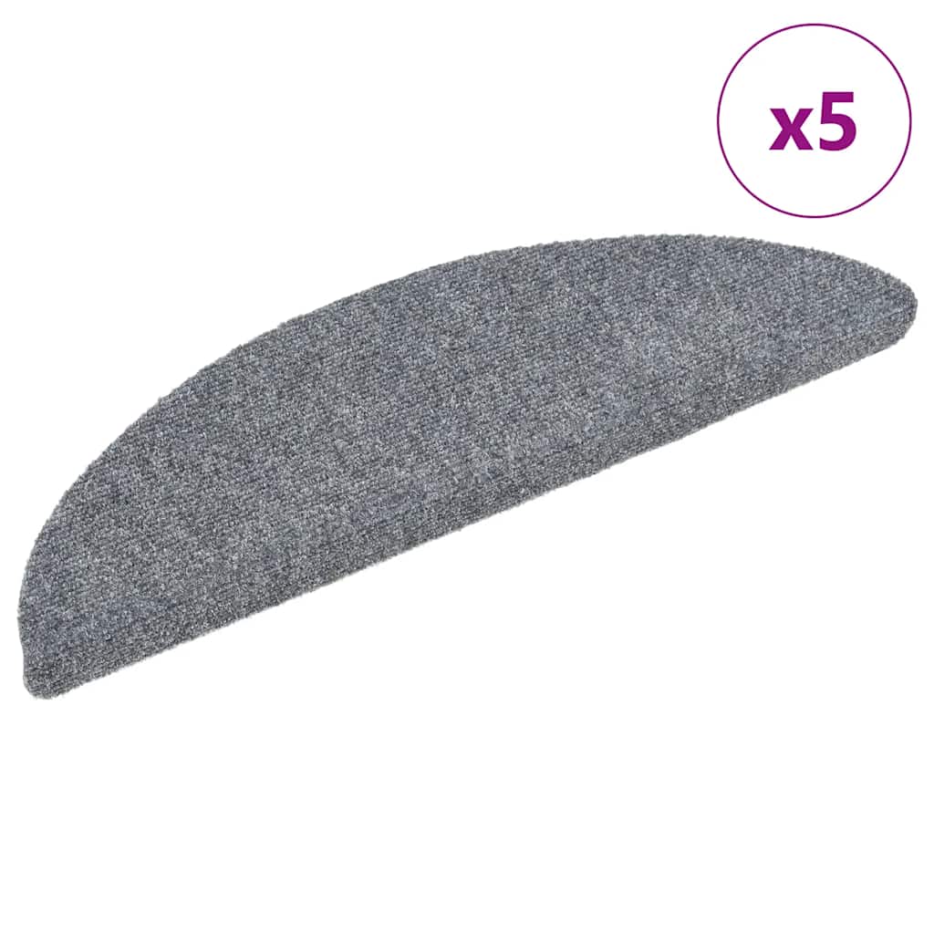 Vidaxl Stair Mats Self Adhesive 5 kosov 56x17x3 cm svetlo siva polz