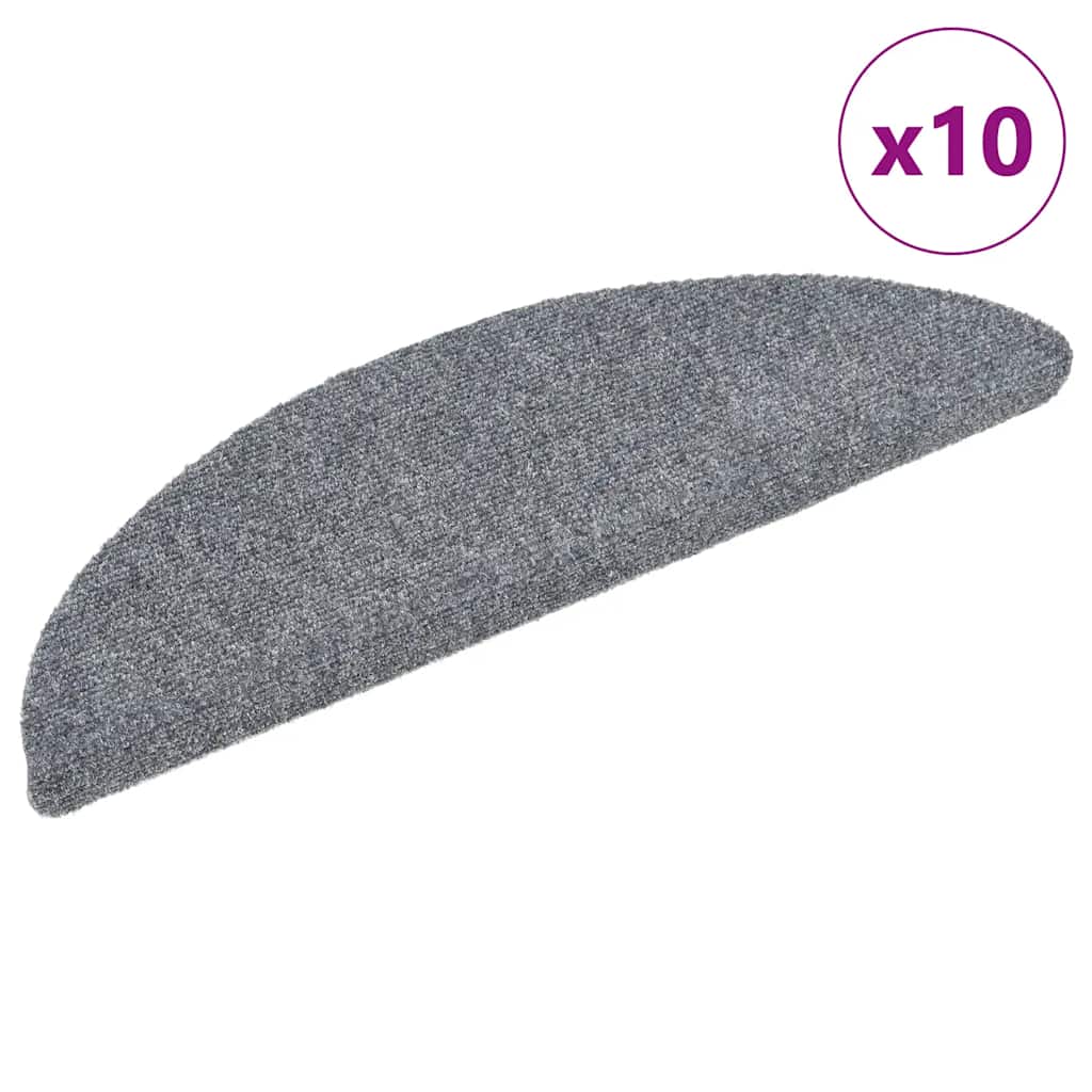 Vidaxl Stair Mats auto-adhésif 10 ST 56x17x3 cm aiguille en feutre gris clair