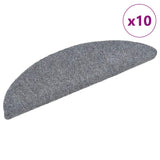 Vidaxl Stair Mats auto-adhésif 10 ST 56x17x3 cm aiguille en feutre gris clair