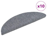 Vidaxl Stair Mats auto-adhésif 10 ST 56x17x3 cm aiguille en feutre gris clair
