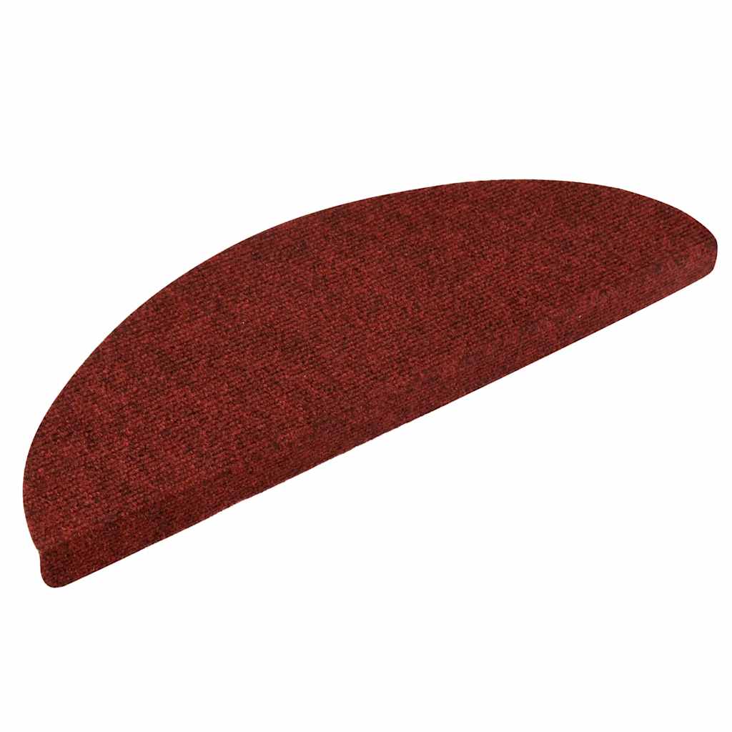 Vidaxl stair mats self-adhesive 10 pcs 56x17x3 cm burgundy red half-round