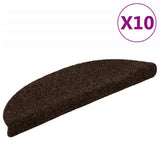 Vidaxl self-adhesive stair mats, 10 pieces, 56x17x3 cm, brown, semi-circular