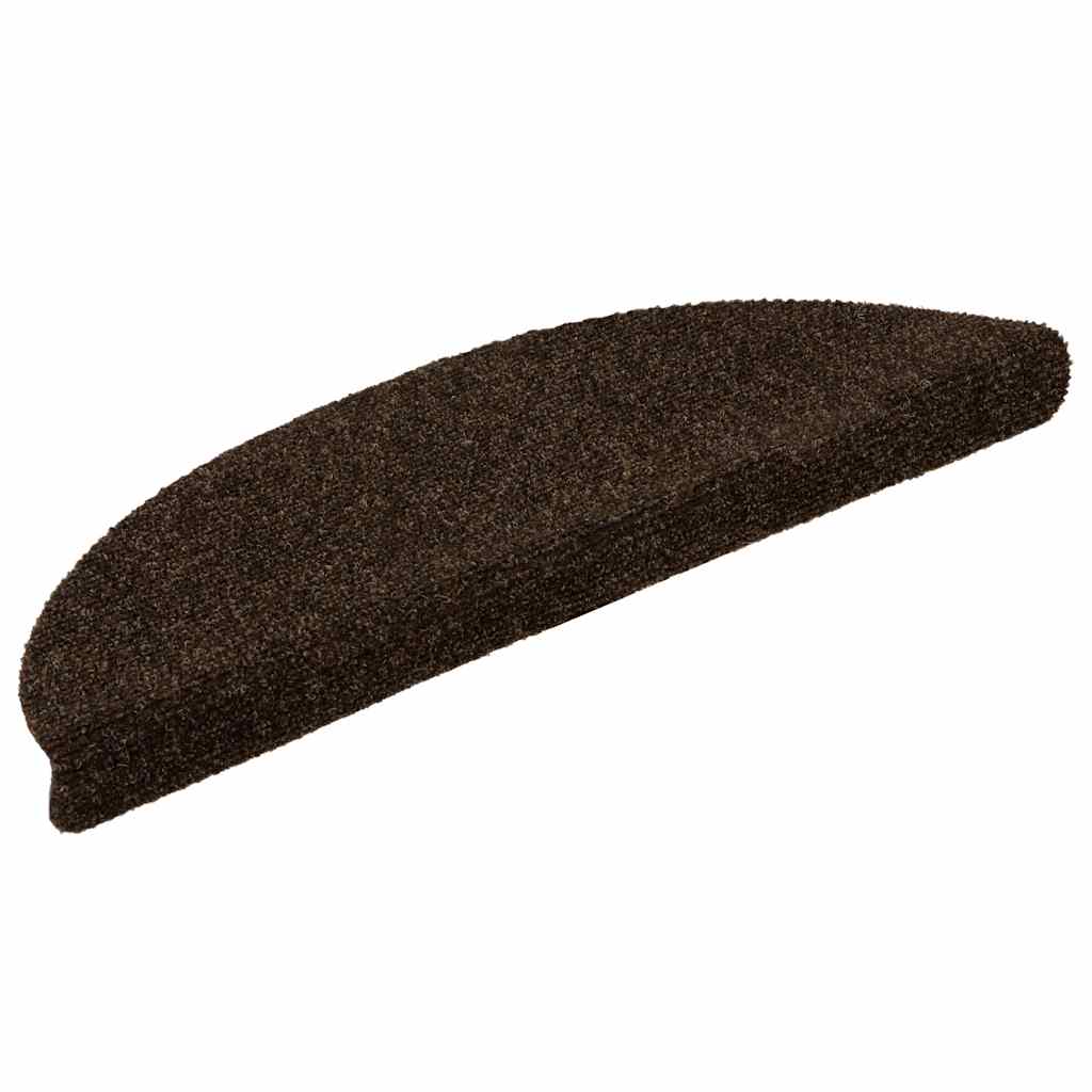 Vidaxl self-adhesive stair mats, 10 pieces, 56x17x3 cm, brown, semi-circular