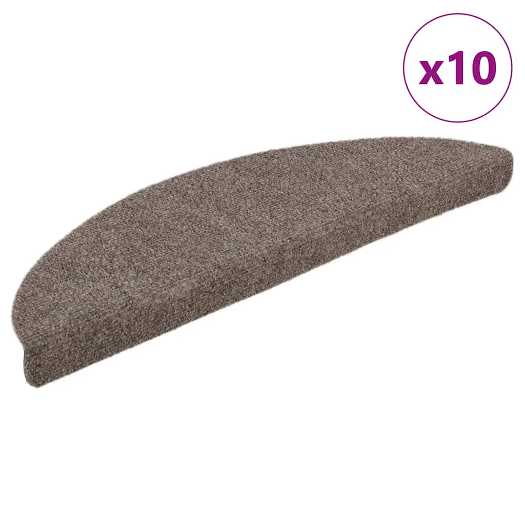 Vidaxl stair mats self -adhesive 10 pieces 56x17x3 cm beige hemisphere