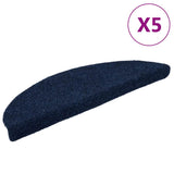 Vidaxl Stair Mats Self -Tilholdt 5 St. 56x17x3 cm nål følte marineblå blå