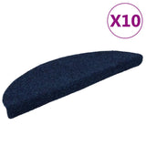 Vidaxl Schodišťové rohože Self -Adhesive 10 ST 56x17X3 CM jehla plstěná námořnická modrá