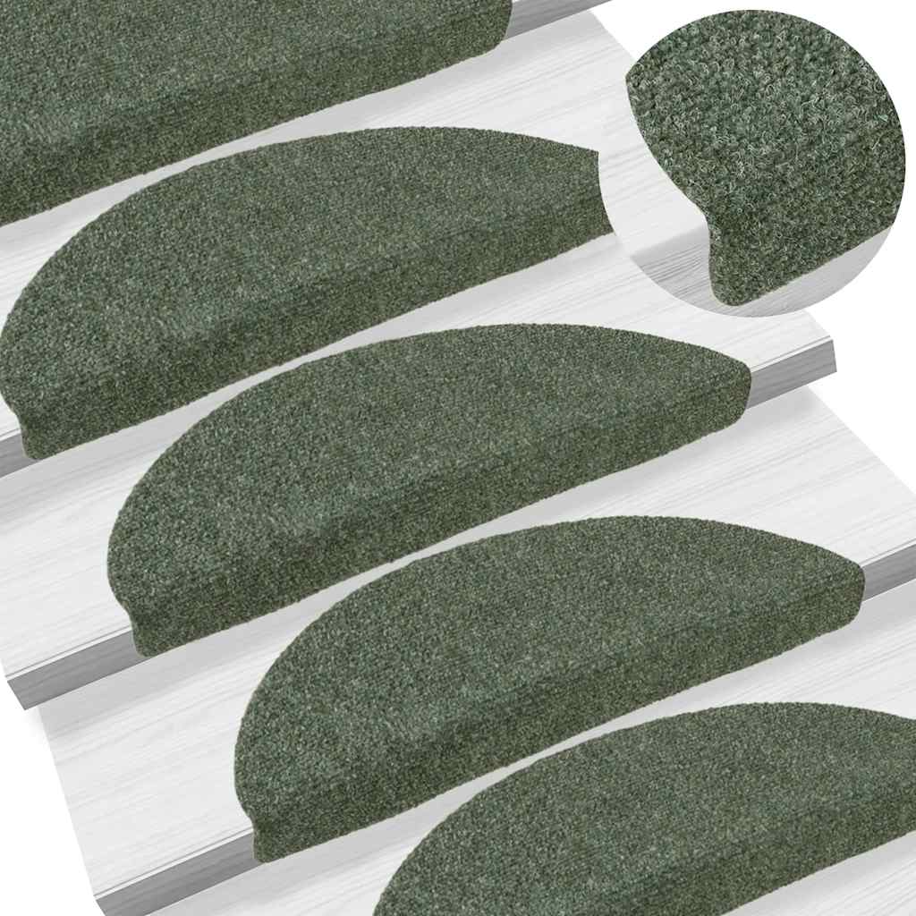 Vidaxl tappetini scale autoadesivo 10 st 56x17x3 cm ago sentito verde