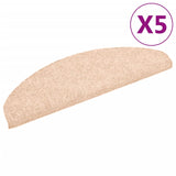 Vidaxl stair mats self -adhesive 5 pieces 65x21x4 cm crème half -round large