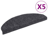 Vidaxl stair mats self -adhesive 5 pieces 65x21x4 cm dark gray hemisphere large