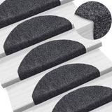Vidaxl stair mats self -adhesive 5 pieces 65x21x4 cm dark gray hemisphere large
