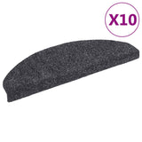 Vidaxl stair mats self-adhesive 10 pcs 65x21x4 cm dark gray half-round large