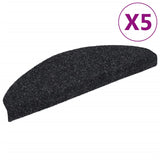 Vidaxl stair mats self -adhesive 5 pieces 65x21x4 cm black semi -rounds large