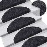 Vidaxl stair mats self -adhesive 5 pieces 65x21x4 cm black semi -rounds large