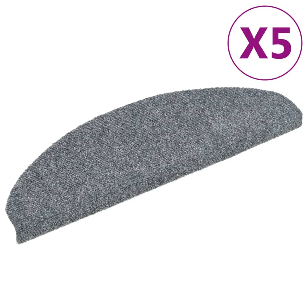 Vidaxl tappetini per autoadesivo 5 pezzi 65x21x4 cm emisfero grigio chiaro grande