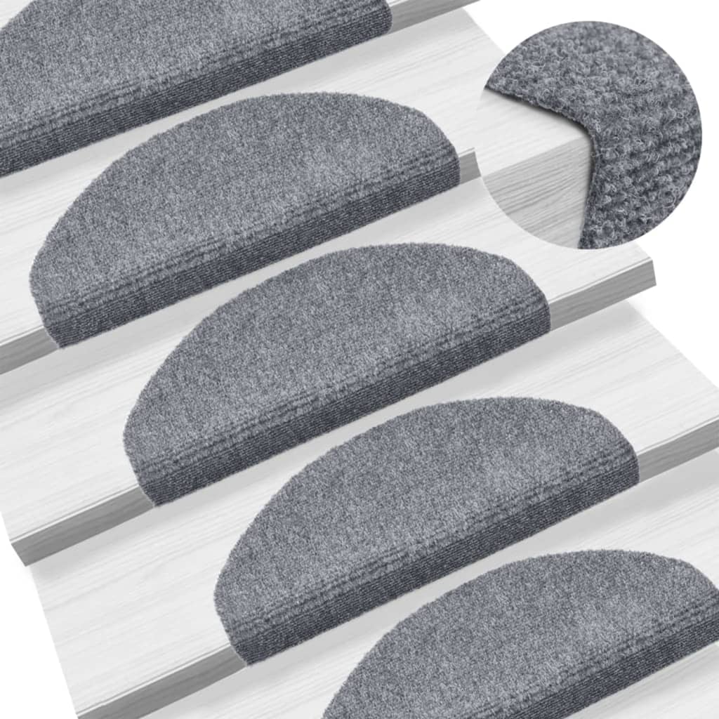 Vidaxl tappetini per autoadesivo 5 pezzi 65x21x4 cm emisfero grigio chiaro grande