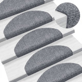 Vidaxl stair mats self -adhesive 10 pcs 65x21x4 cm light gray hemisphere large