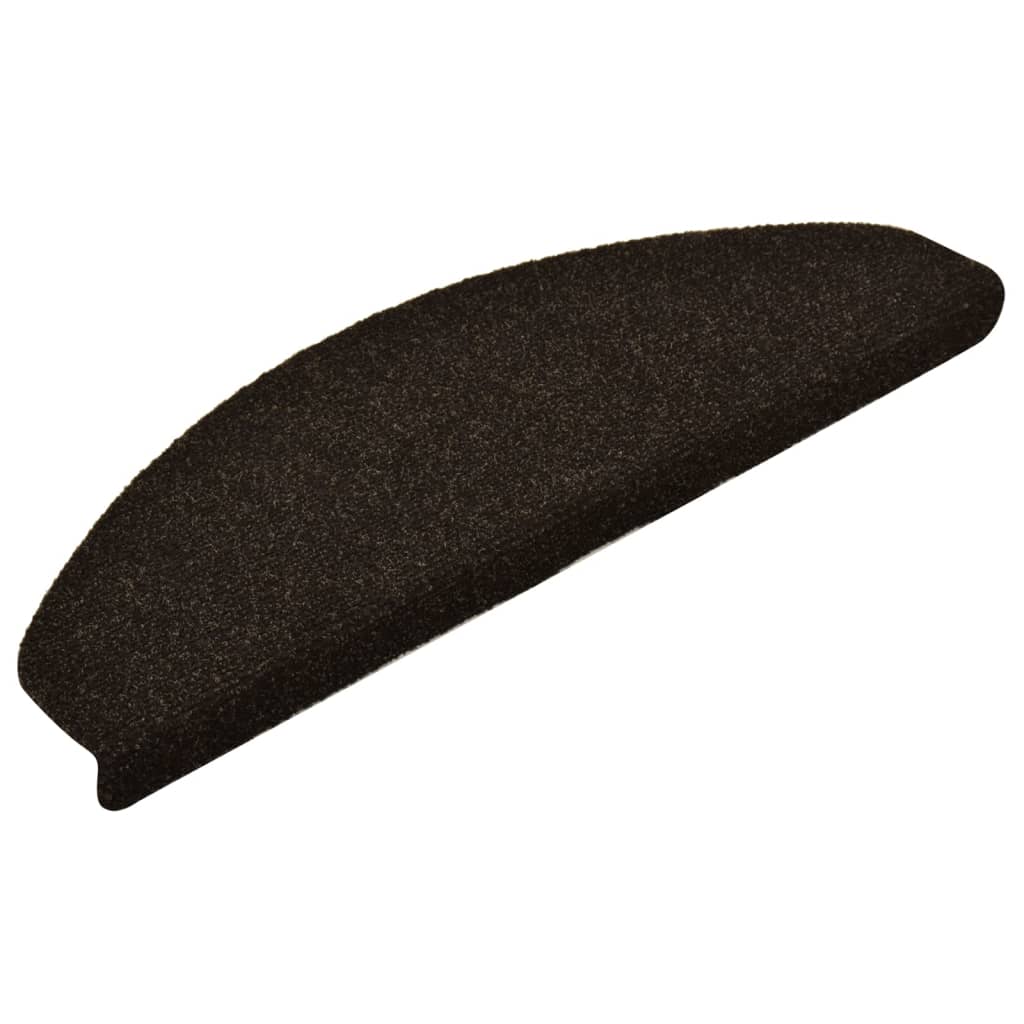 Vidaxl Stair Mats Self -fast 5 st 65x21x4 cm nål føltes mørkebrun
