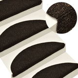 Vidaxl Stair Mats Self -fast 5 st 65x21x4 cm nål føltes mørkebrun